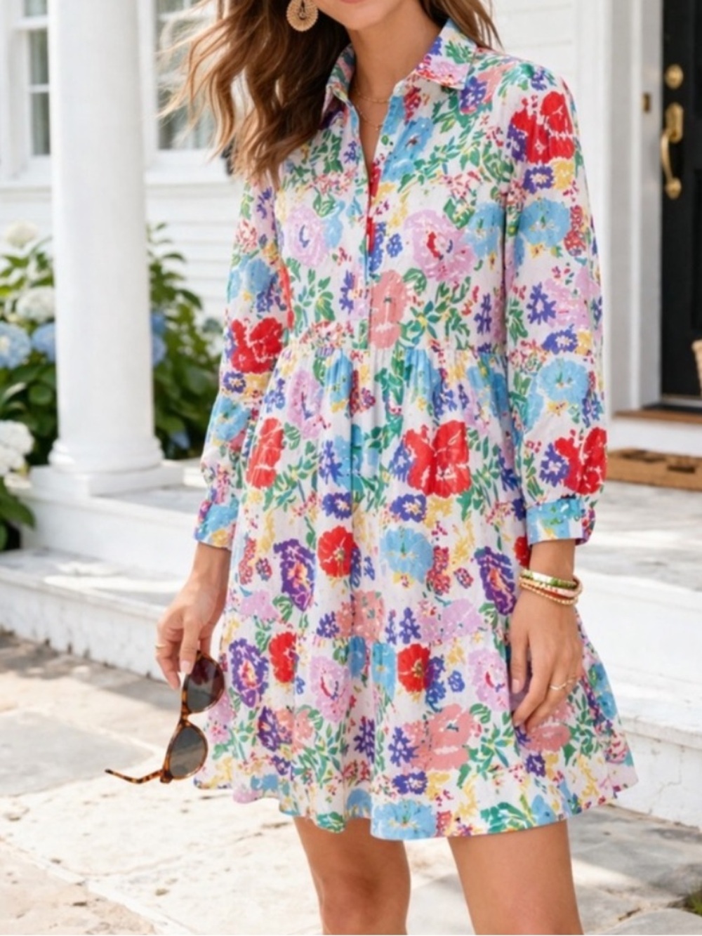 Ro’s Garden Fantasia Floral Shirt Dress